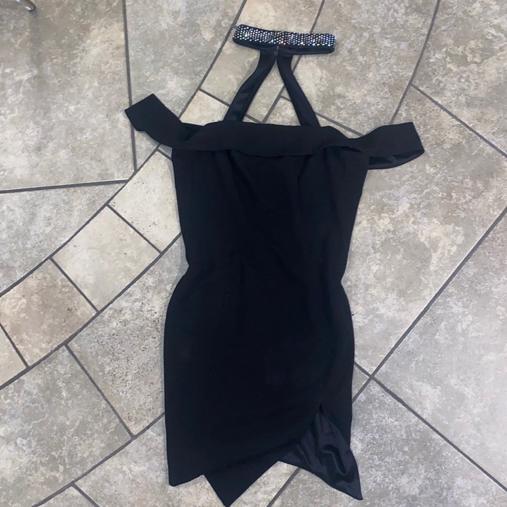 Black Diamond rhinestone choker dress